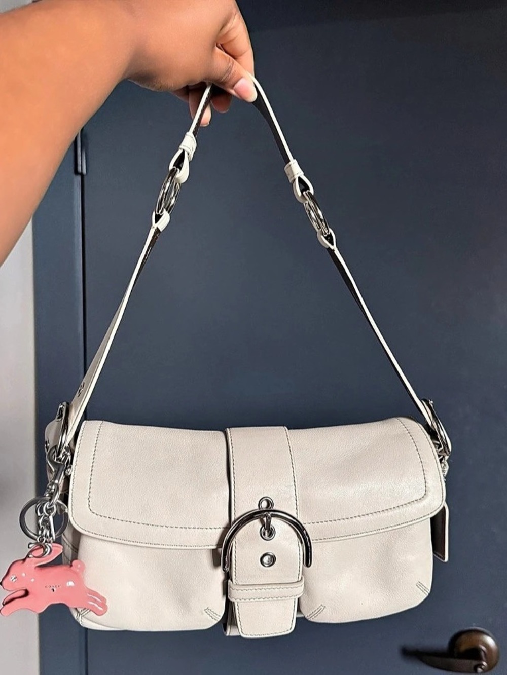 Coach White Soho Double Pocket Bag